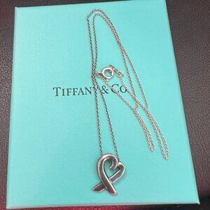 Tiffany & Co Loving Heart Pendant Necklace Size Small